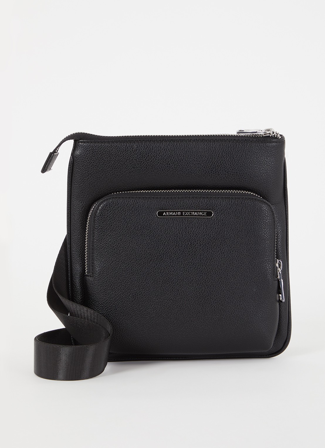 Armani Crossbodytas met logo en verstelbare schouderriem - voorkant 4 zwart