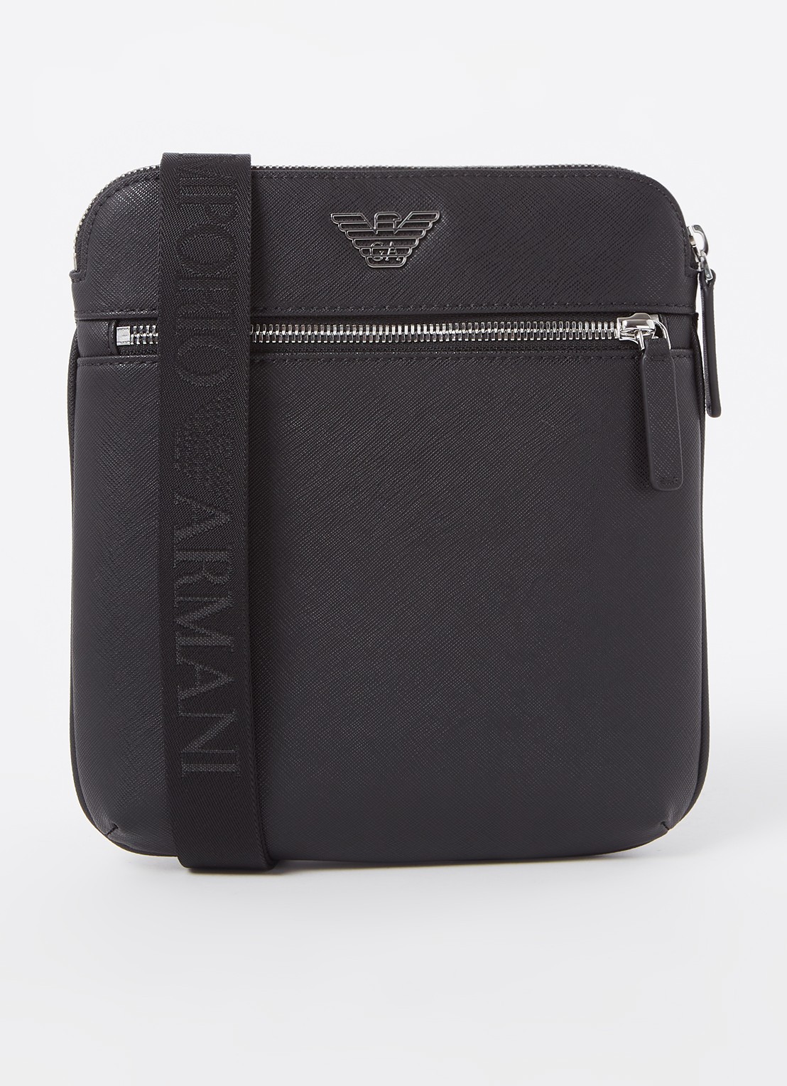 Armani Crossbodytas met logo - voorkant zwart