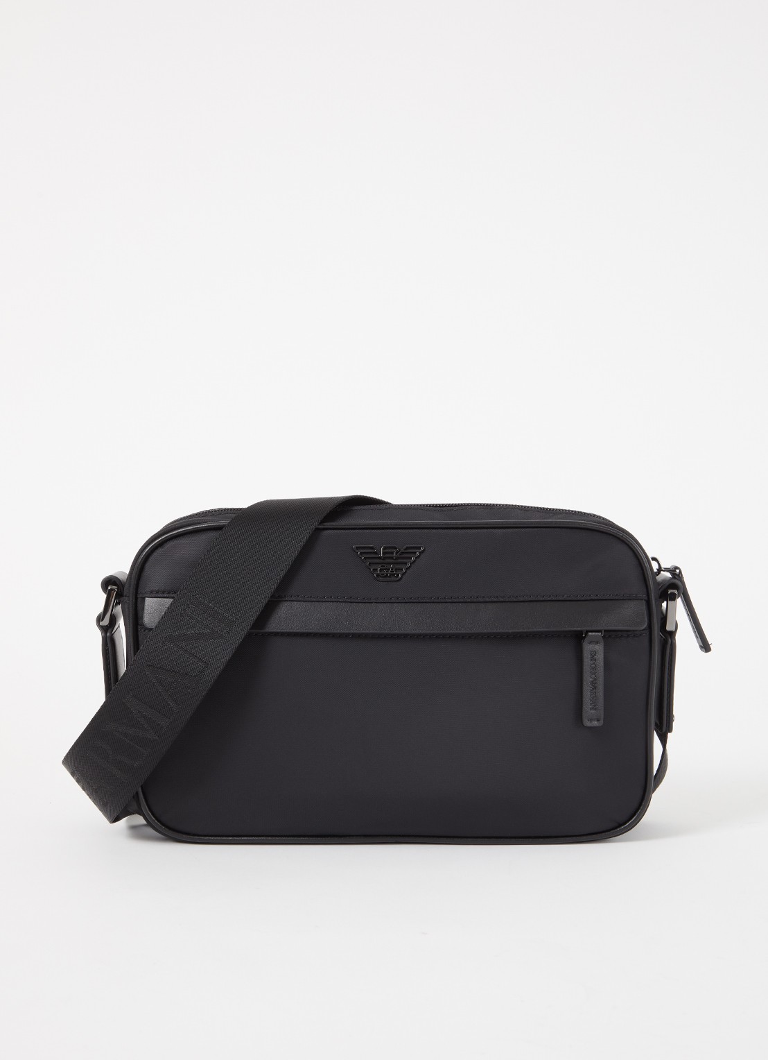 Armani Crossbodytas met logo - voorkant 3 zwart