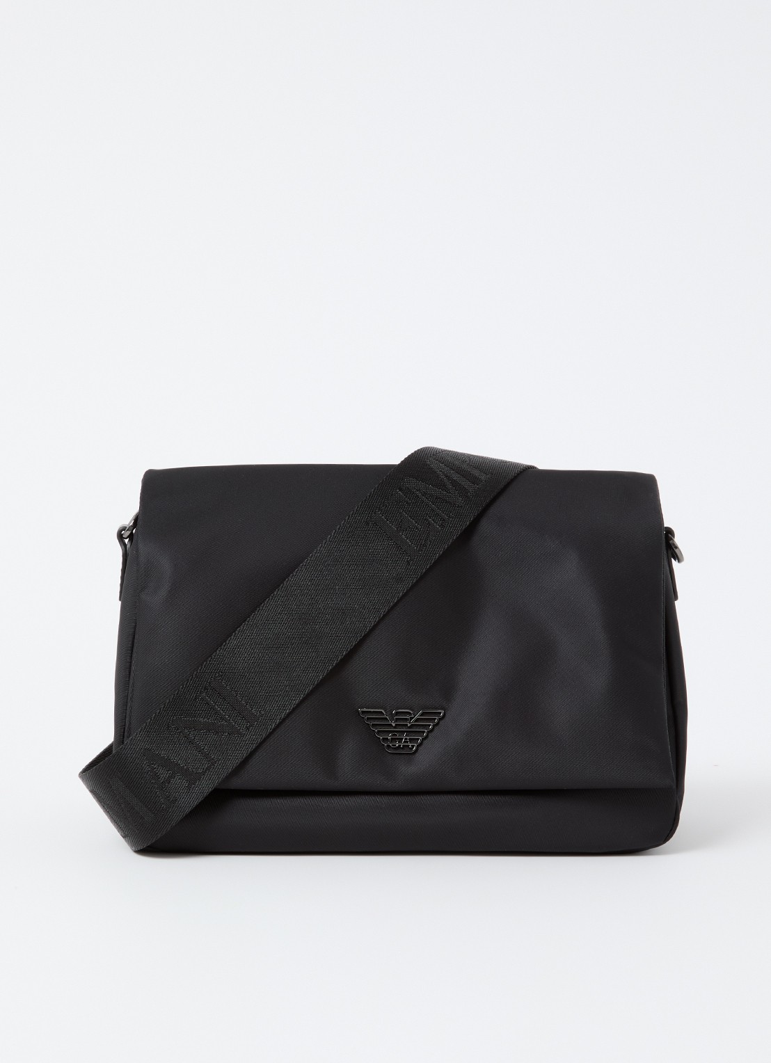 Armani Crossbodytas met logo - voorkant zwart