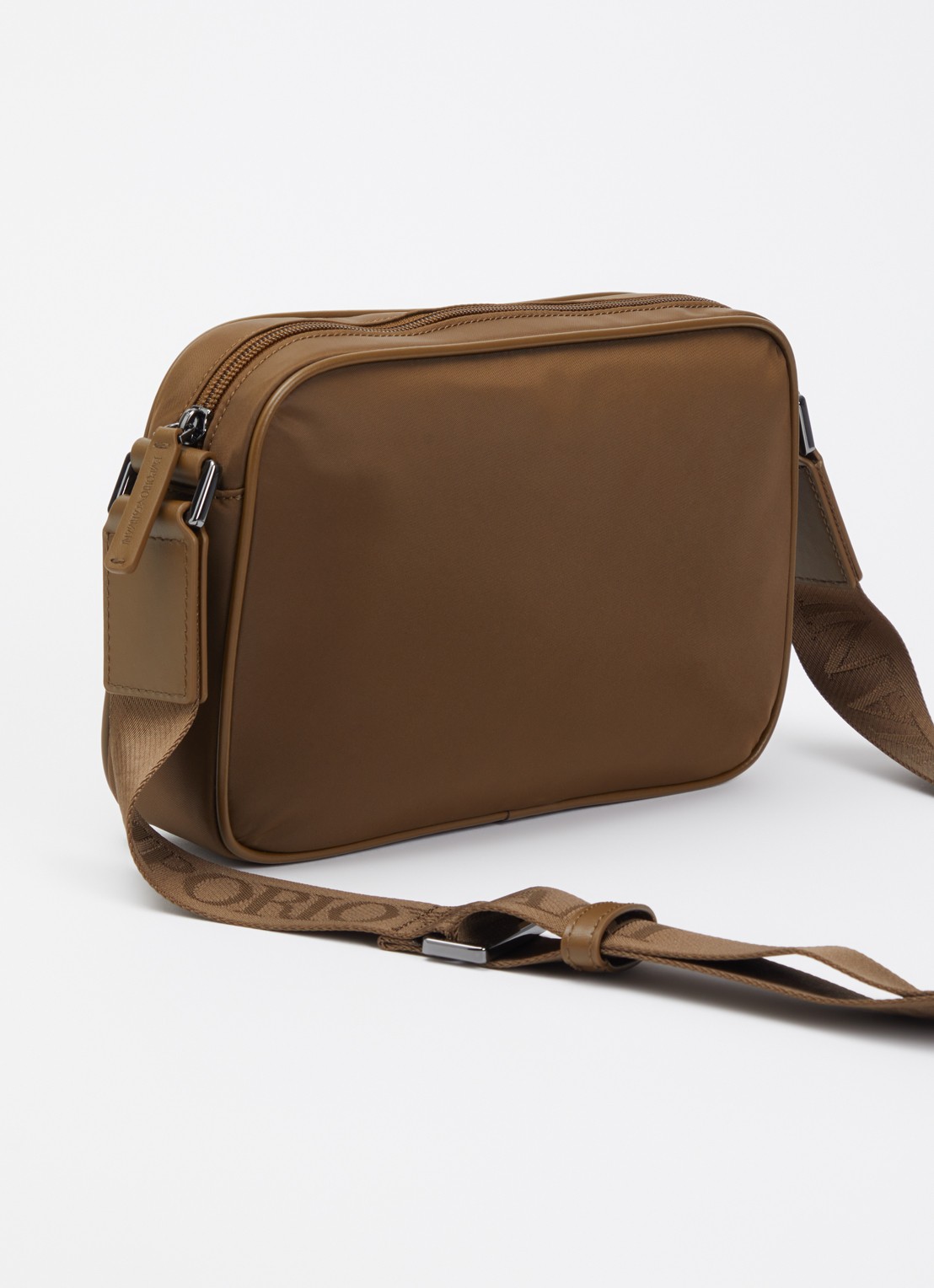 Armani Crossbodytas met logo - achterkant 4 hazelnootbruin