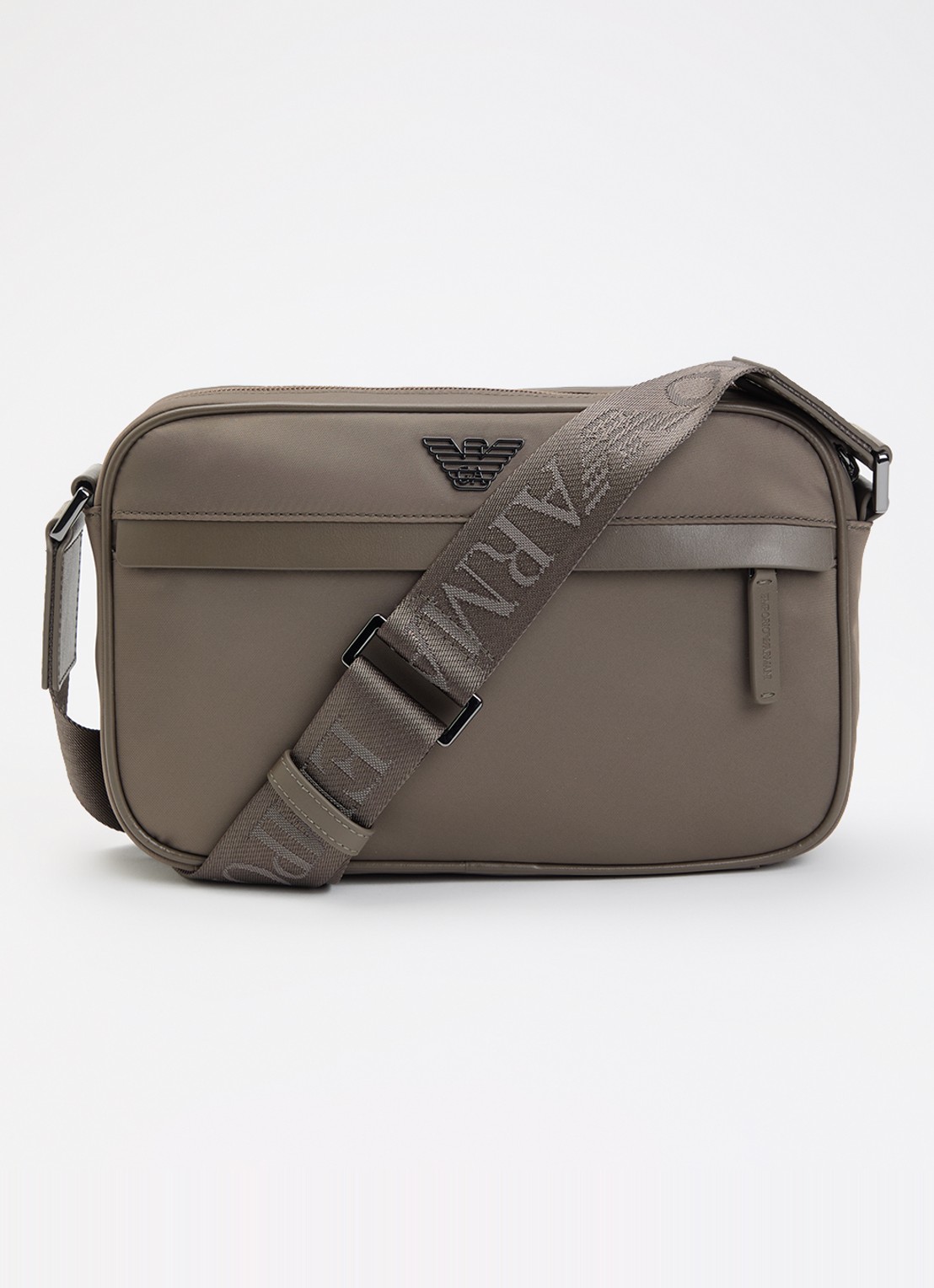 Armani Crossbodytas met logo - voorkant 2 lichtbruin