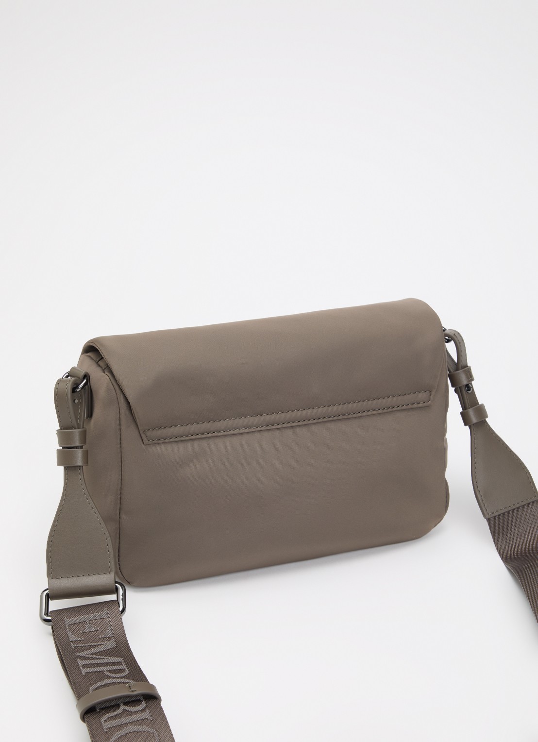 Armani Crossbodytas met logo - achterkant bruin