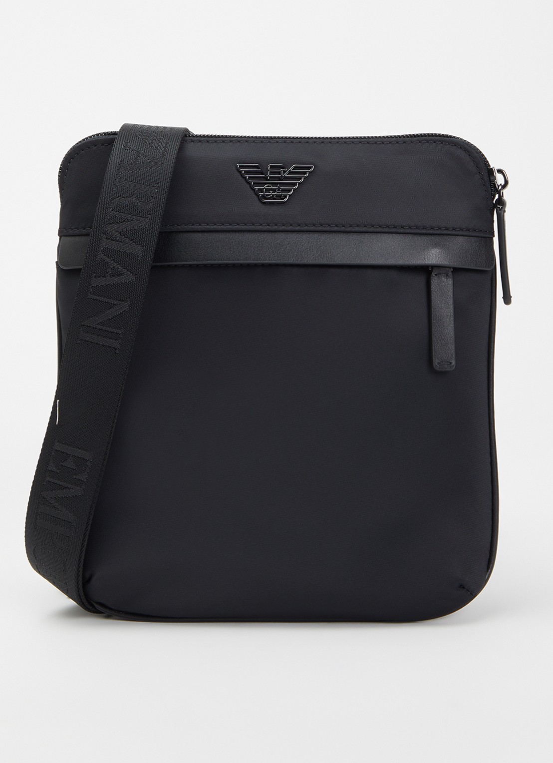 Armani Crossbodytas met logo  - voorkant zwart