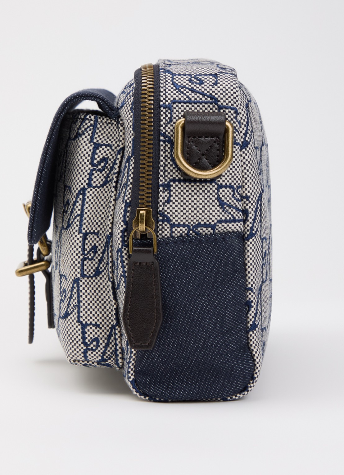 Armani Crossbodytas met logoprint en details van leer  - detail 4 indigo