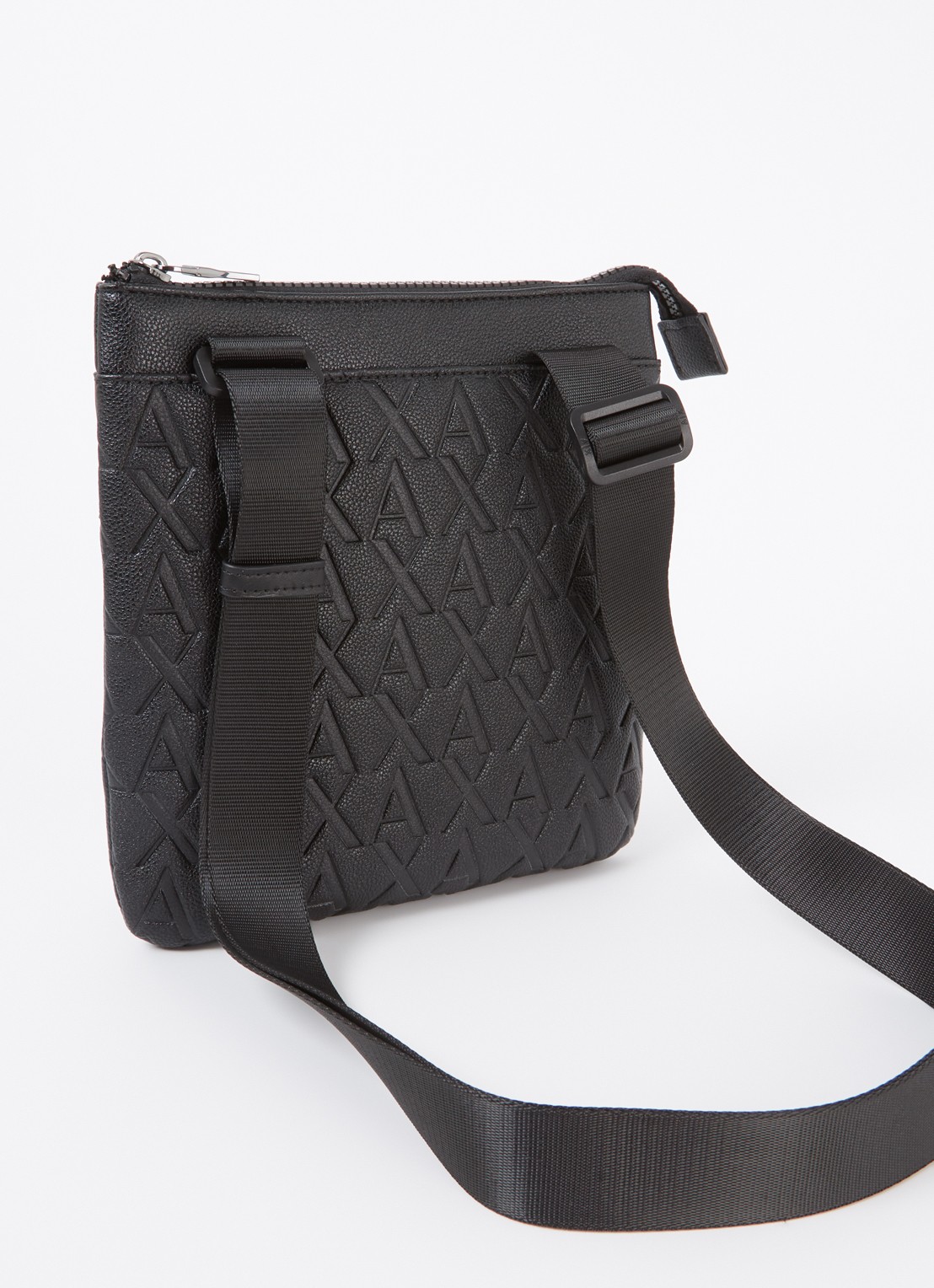 Armani Crossbodytas met logoprint en verstelbare schouderriem - achterkant 4 zwart