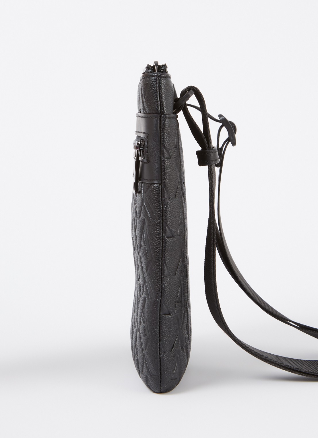 Armani Crossbodytas met logoprint en verstelbare schouderriem - detail 3 zwart