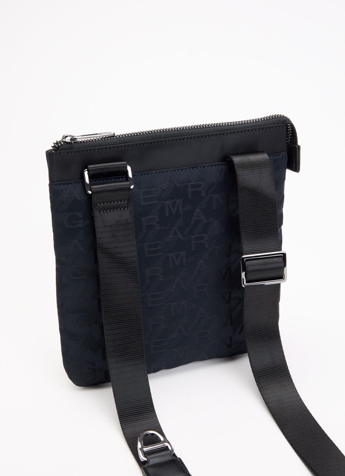 Armani Crossbodytas met logoprint - achterkant 2 donkerblauw