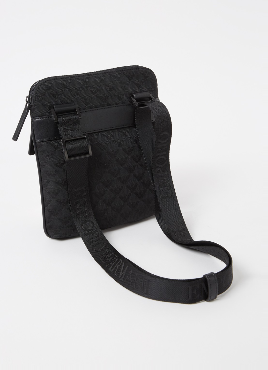 Armani Crossbodytas met logoprint - achterkant zwart