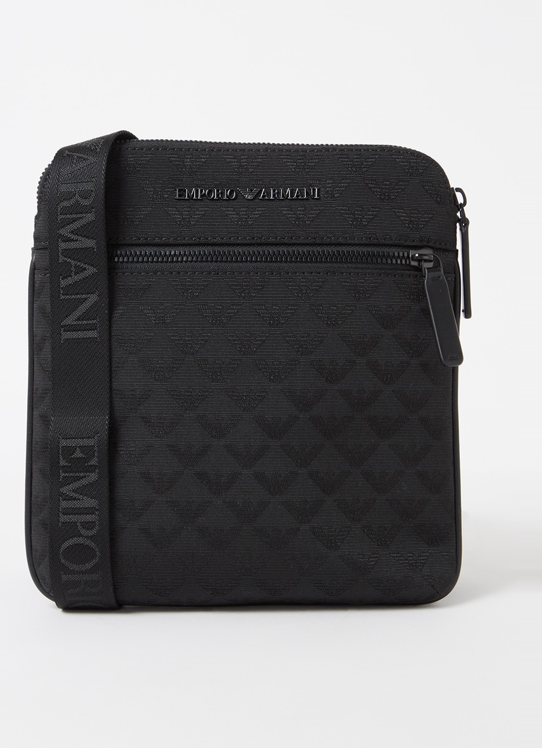 Armani Crossbodytas met logoprint - voorkant 2 zwart
