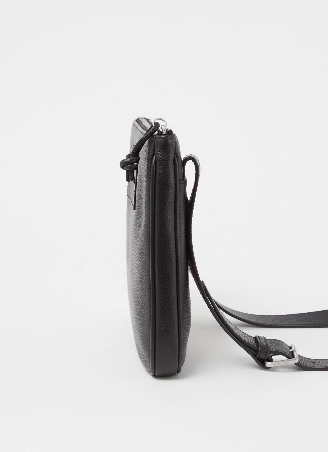Armani Crossbodytas van leer met logo - detail 4 zwart