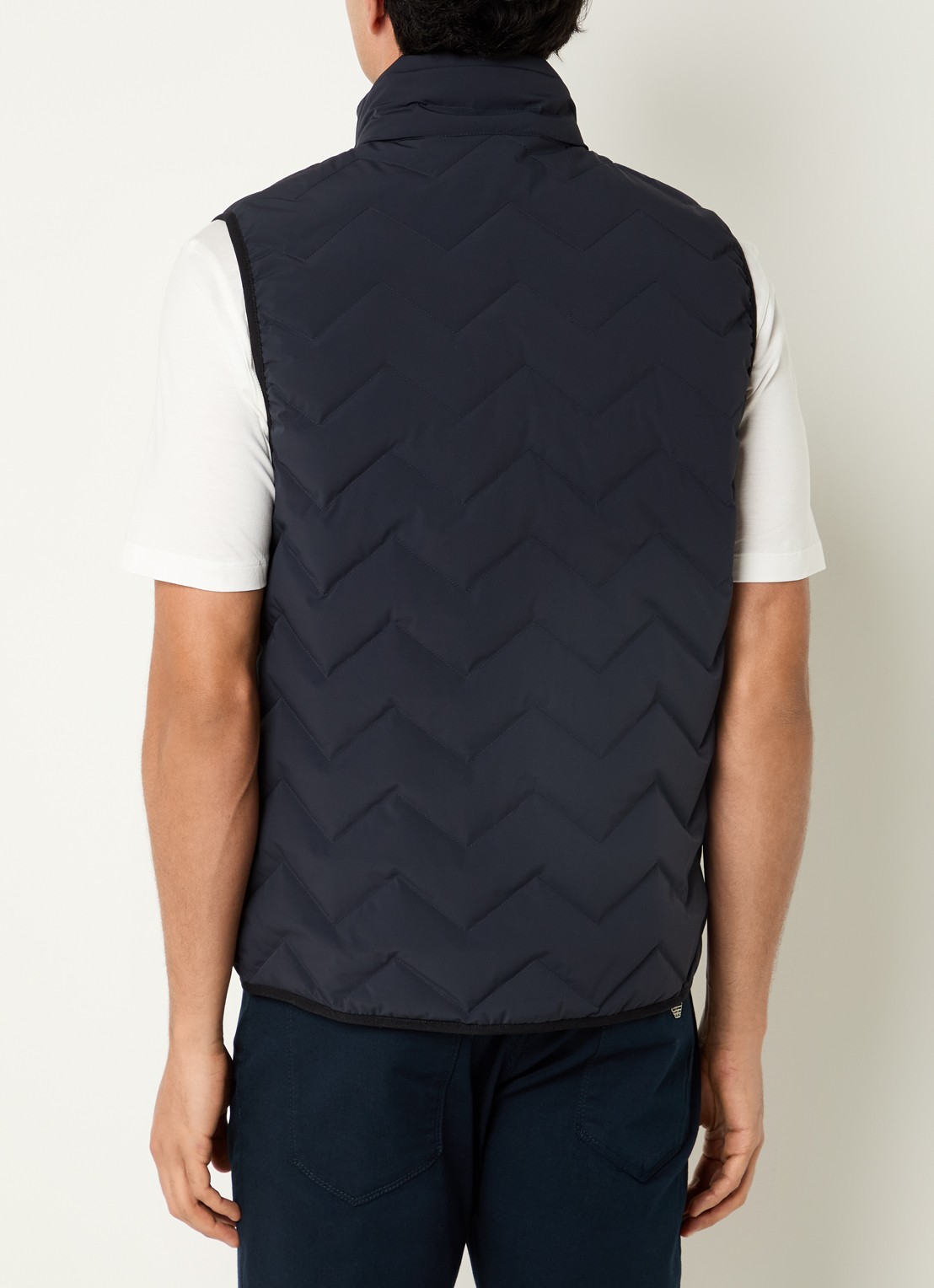 Armani Down bodywarmer met quilt patroon - achterkant 4 donkerblauw