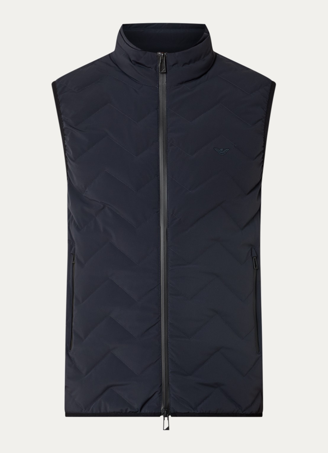 Armani Down bodywarmer met quilt patroon - voorkant 2 donkerblauw