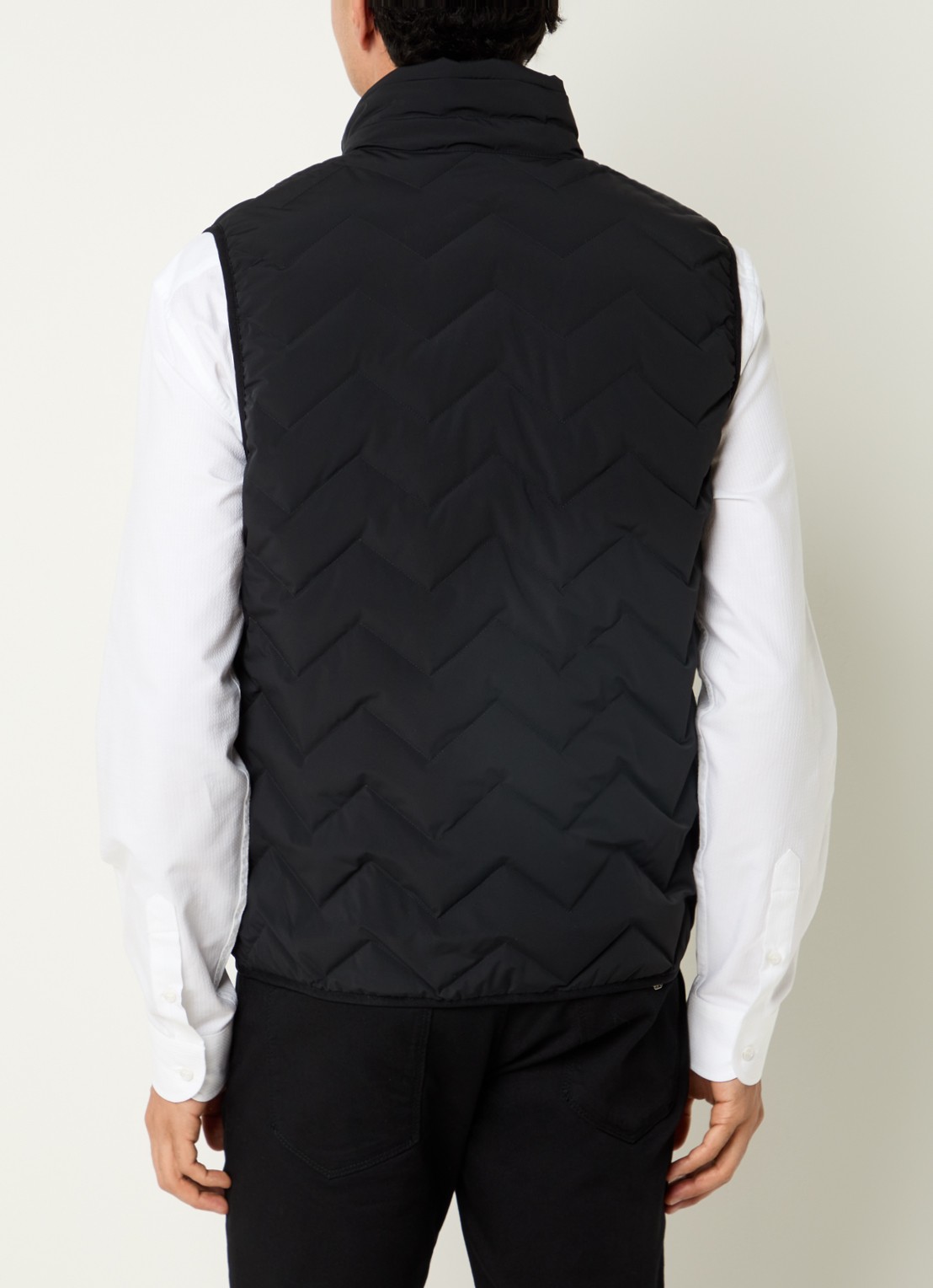 Armani Down bodywarmer met quilt patroon - achterkant zwart