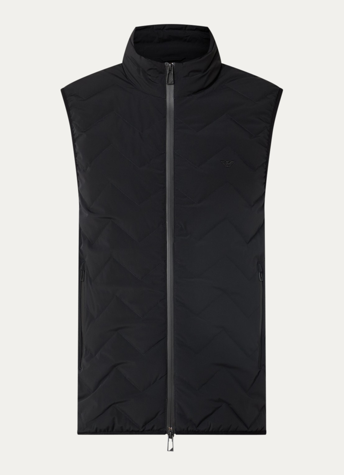 Armani Down bodywarmer met quilt patroon - voorkant 3 zwart