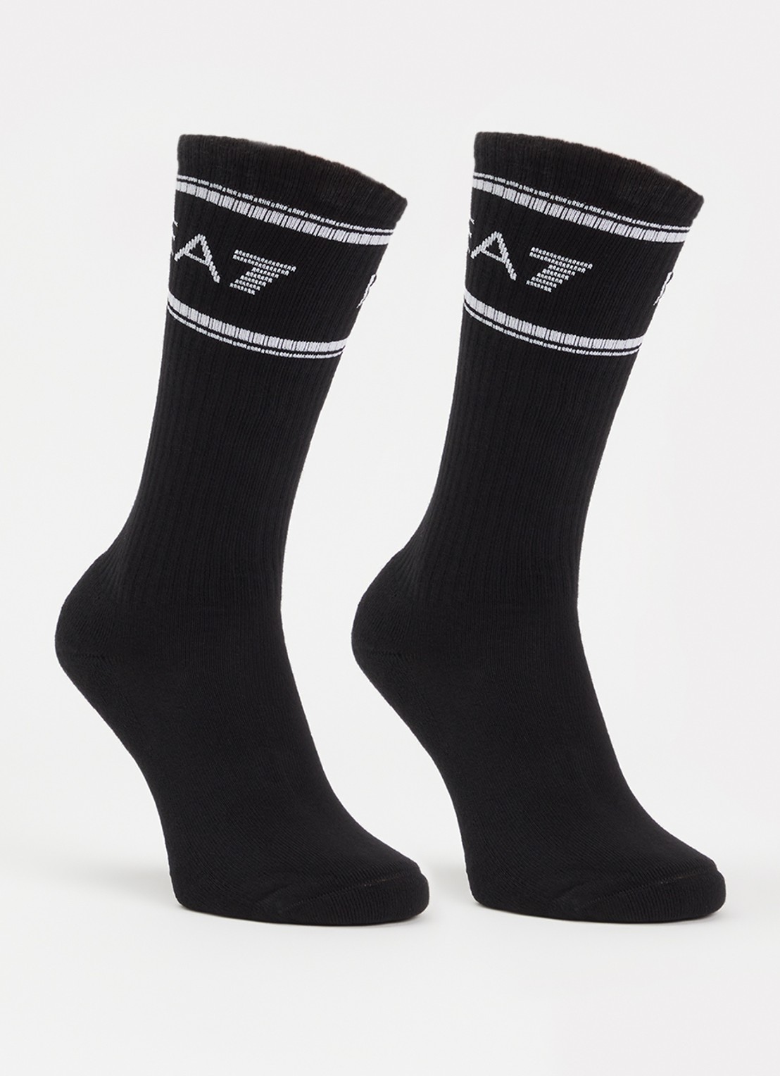 Armani Dynamic Athlete sportsokken met logo in 3-pack - voorkant zwart