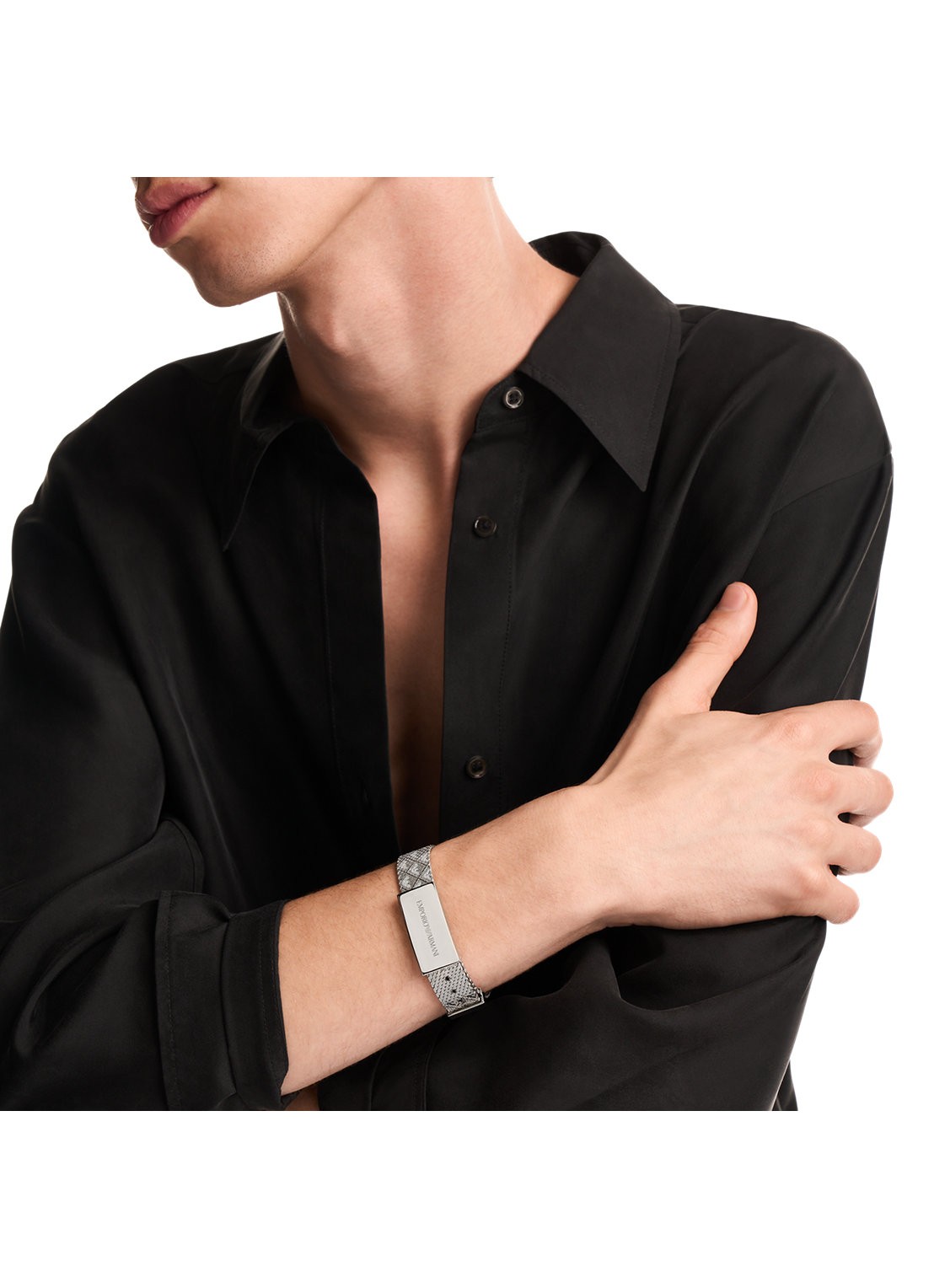 Armani Eagle Logo armband EGS3363040 - detail 2 zilver