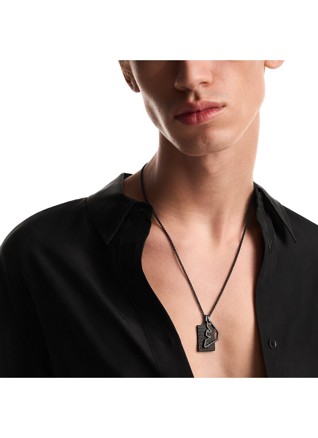 Armani Eagle Logo ketting EGS3384001 - detail 3 zwart