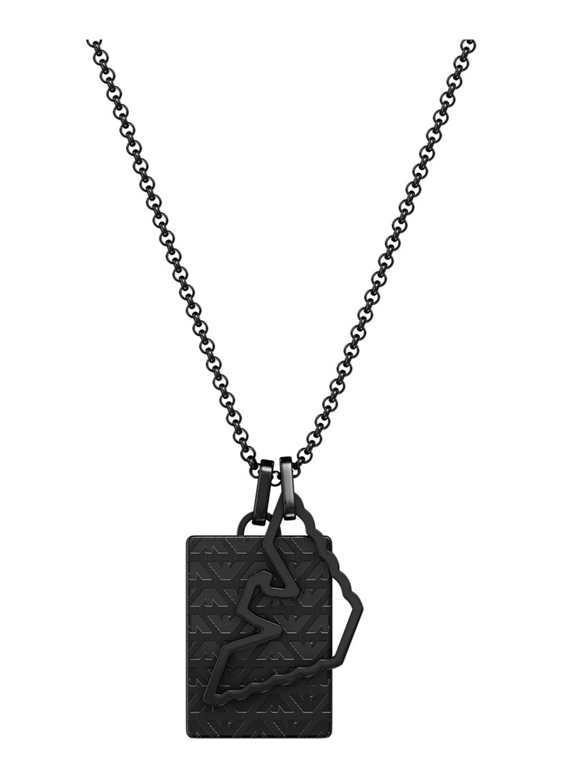 Armani Eagle Logo ketting EGS3384001 - voorkant zwart