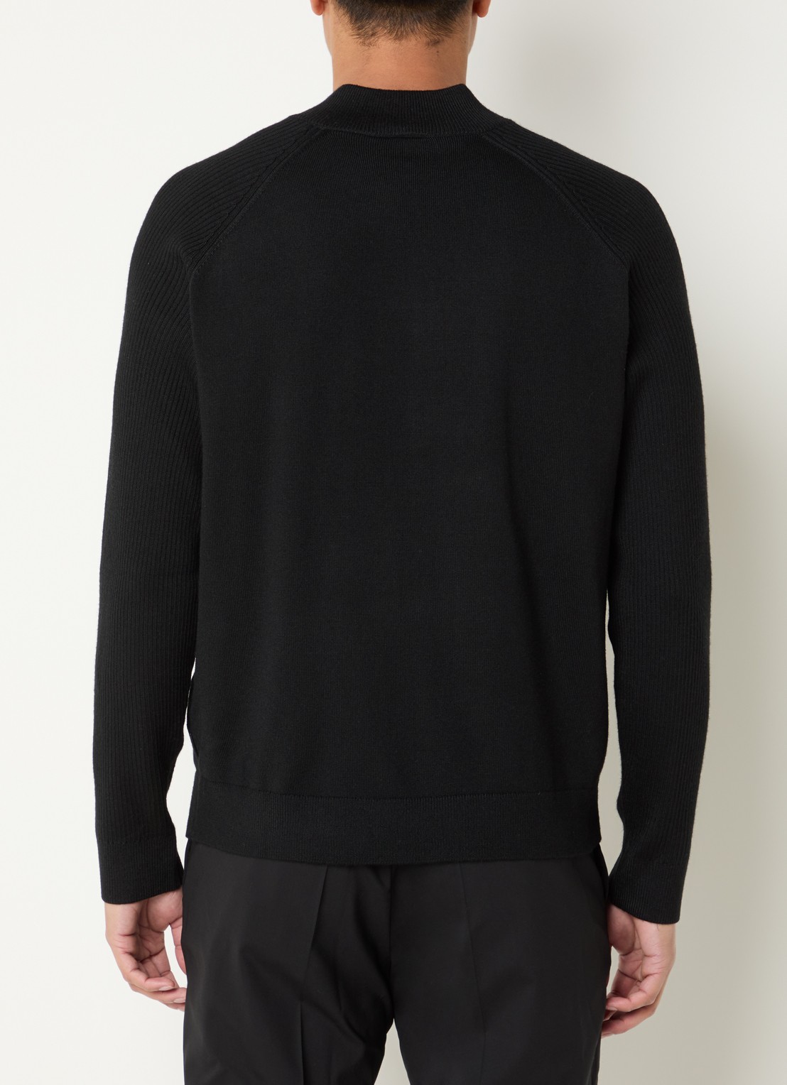Armani Fijngebreid vest in scheerwolblend - achterkant 4 zwart