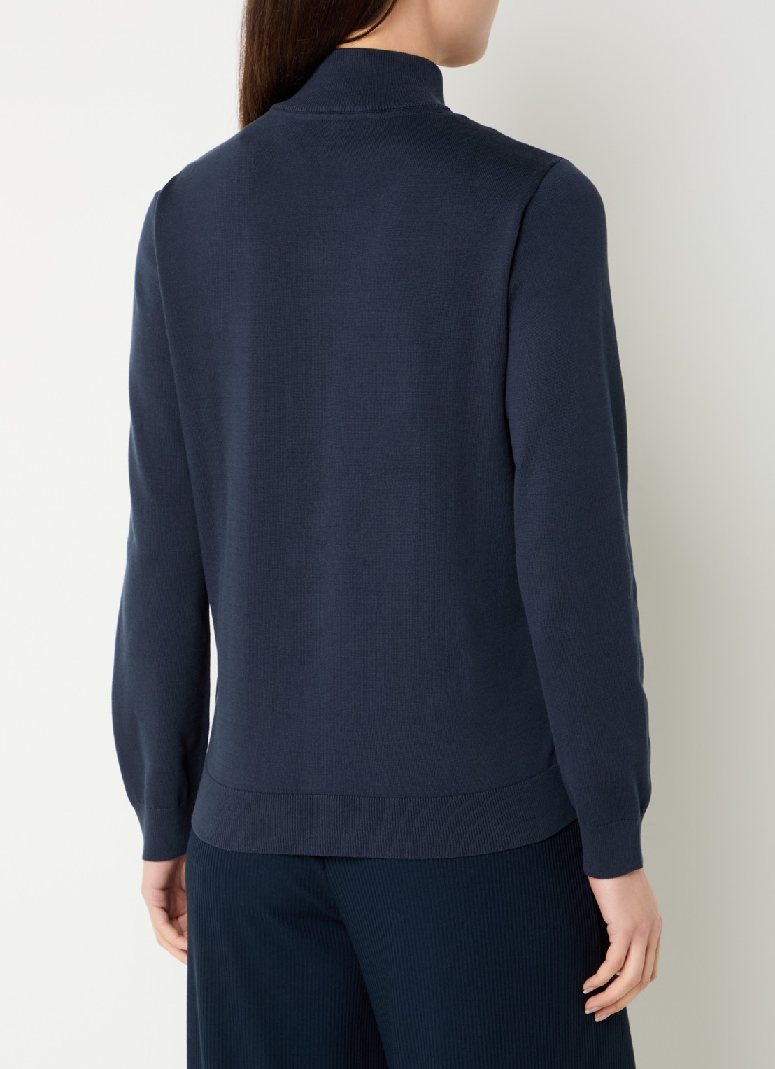 Armani Fijngebreid vest met opstaande kraag - achterkant 4 indigo