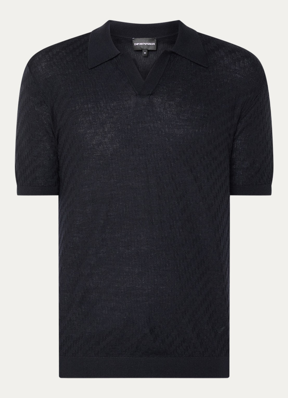 Armani Fijngebreide pullover in wolblend - voorkant donkerblauw