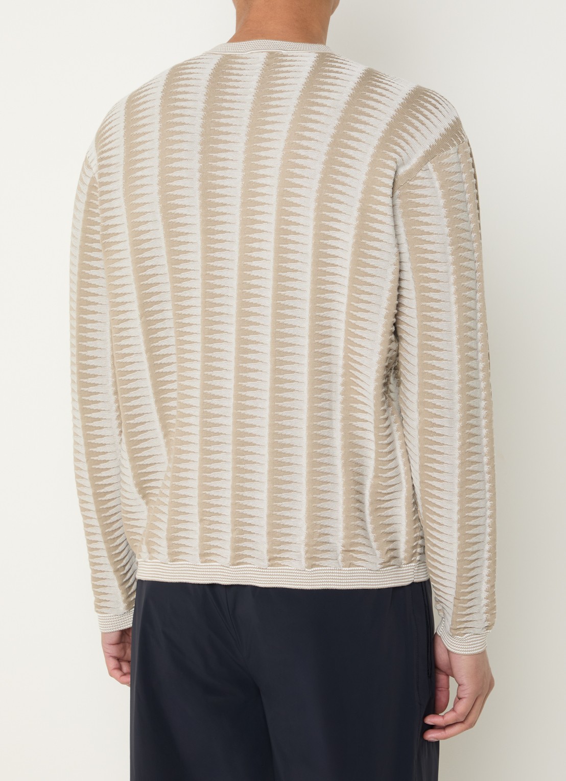 Armani Fijngebreide pullover met grafische print - achterkant 4 khaki