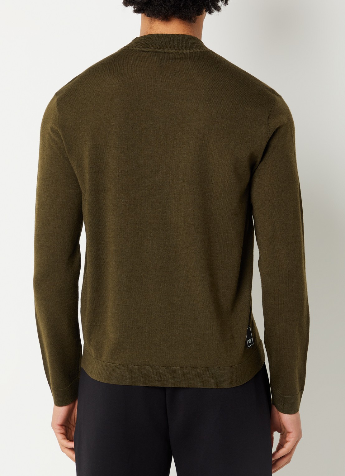 Armani Fijngebreide pullover met logo - achterkant 3 legergroen