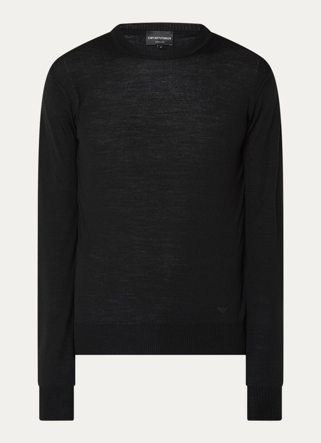 Armani Fijngebreide pullover van scheerwol - voorkant 2 zwart