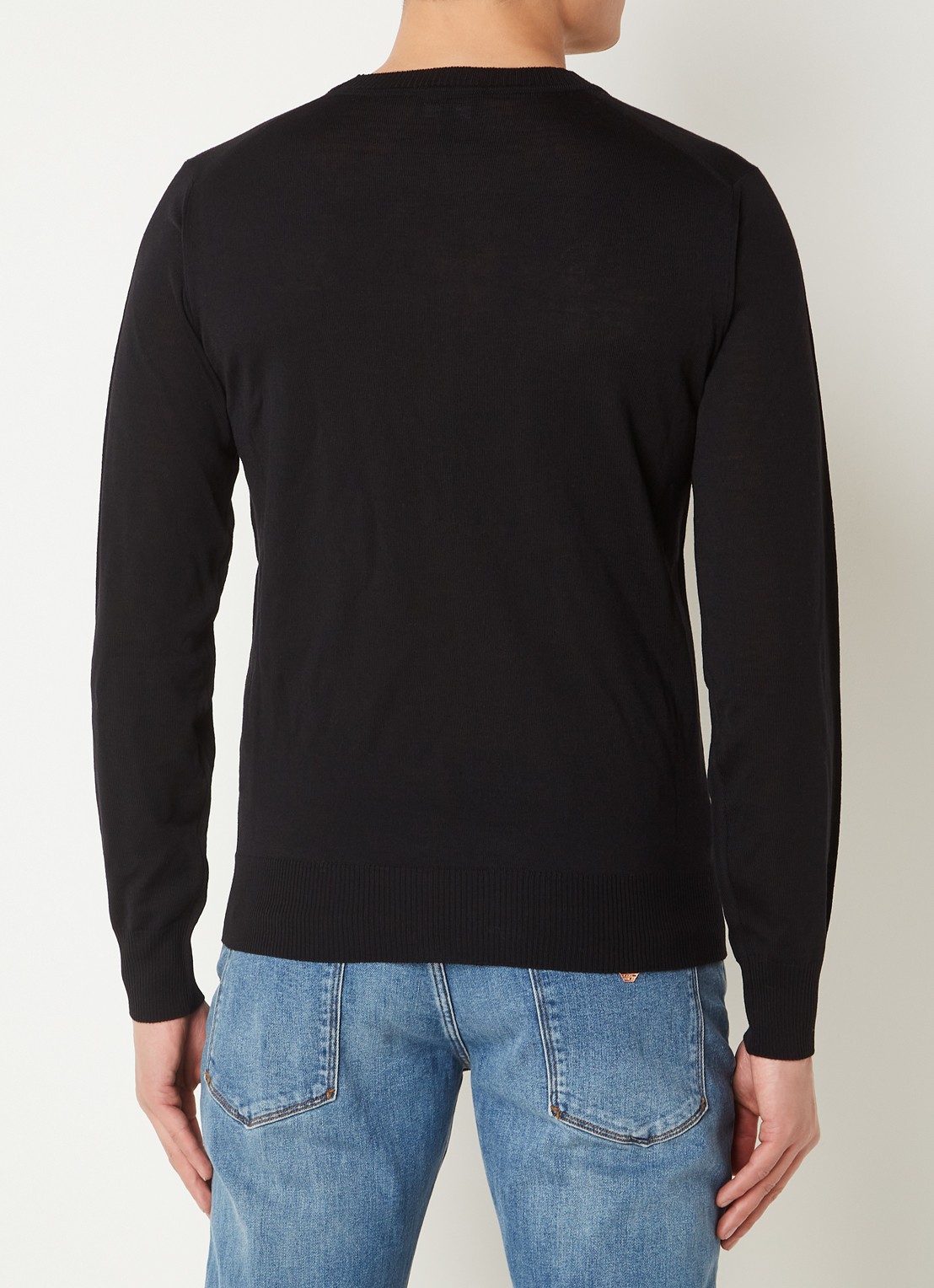 Armani Fijngebreide pullover van wol - achterkant 4 zwart
