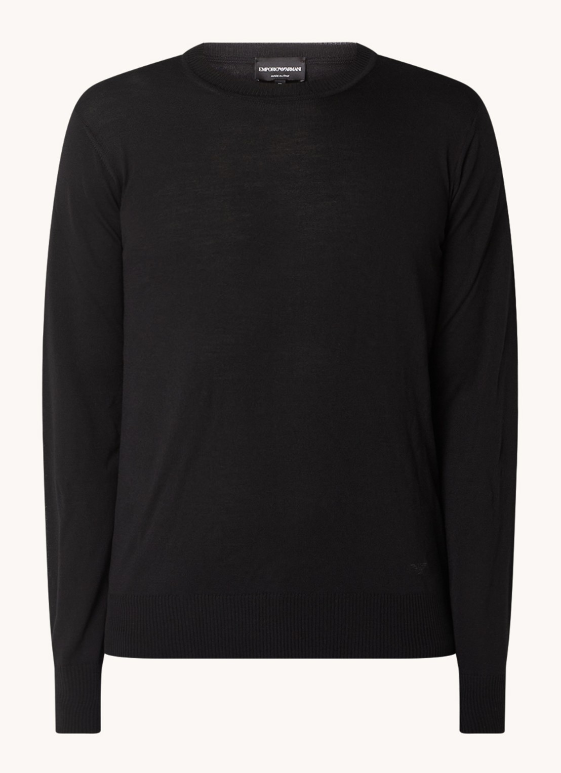 Armani Fijngebreide pullover van wol - voorkant zwart