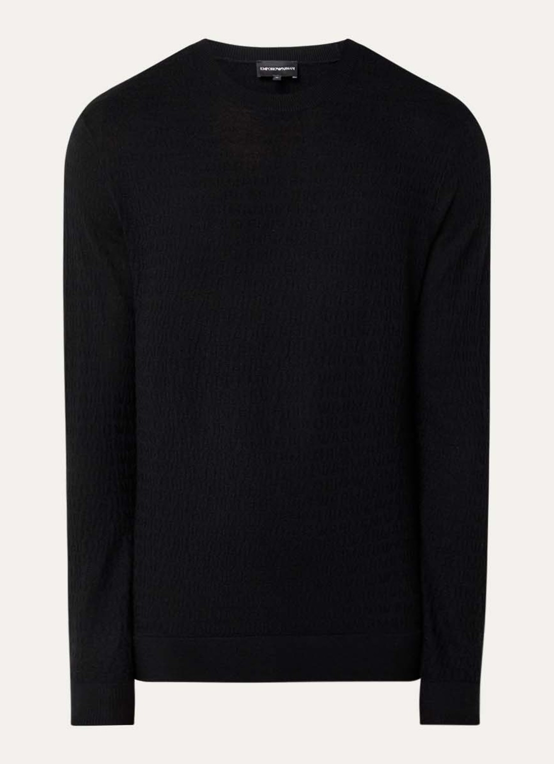Armani Fijngebreide pullover van wol - voorkant 3 zwart