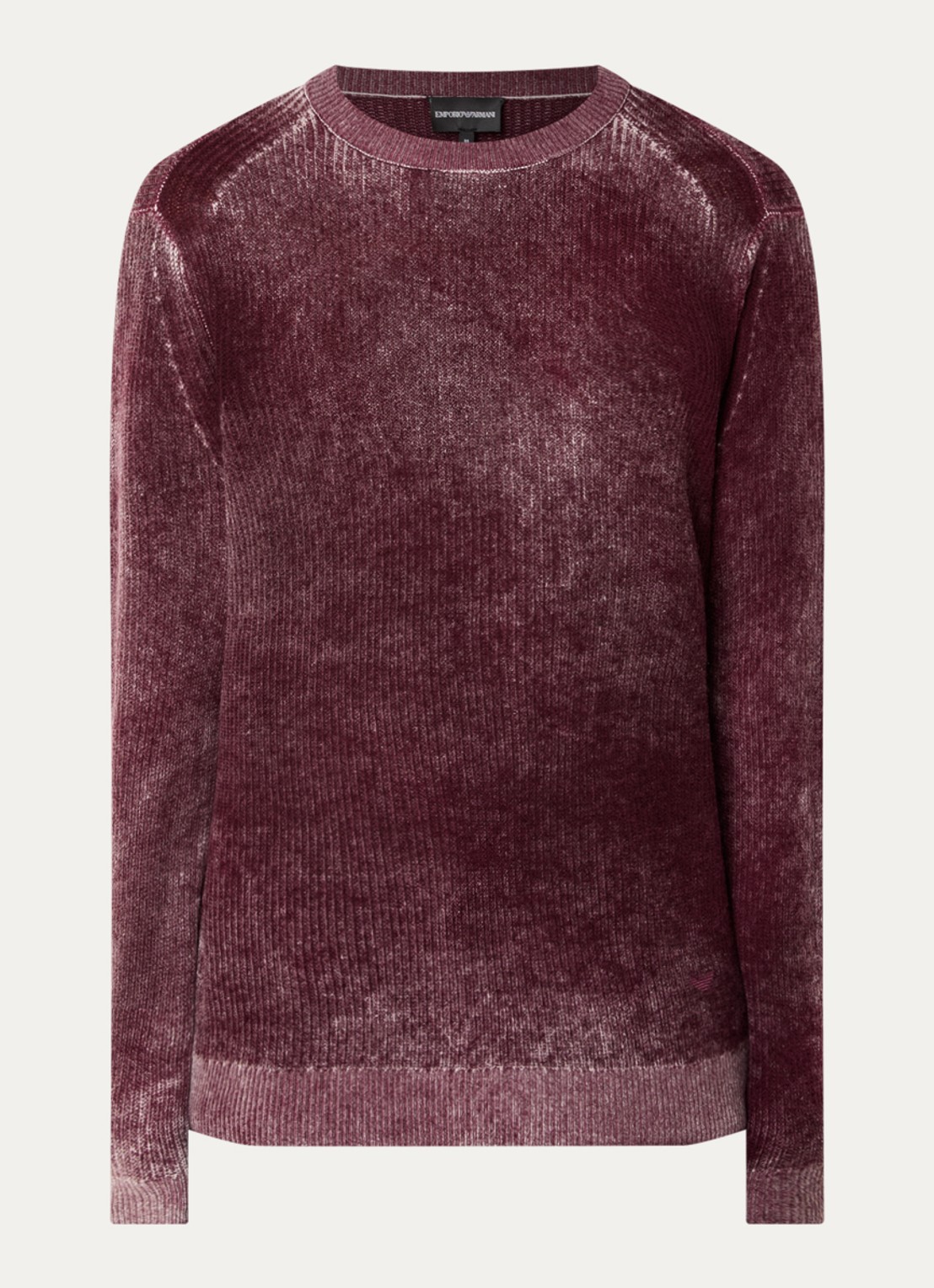 Armani Fijngebreide trui in wolblend met print - voorkant 3 aubergine