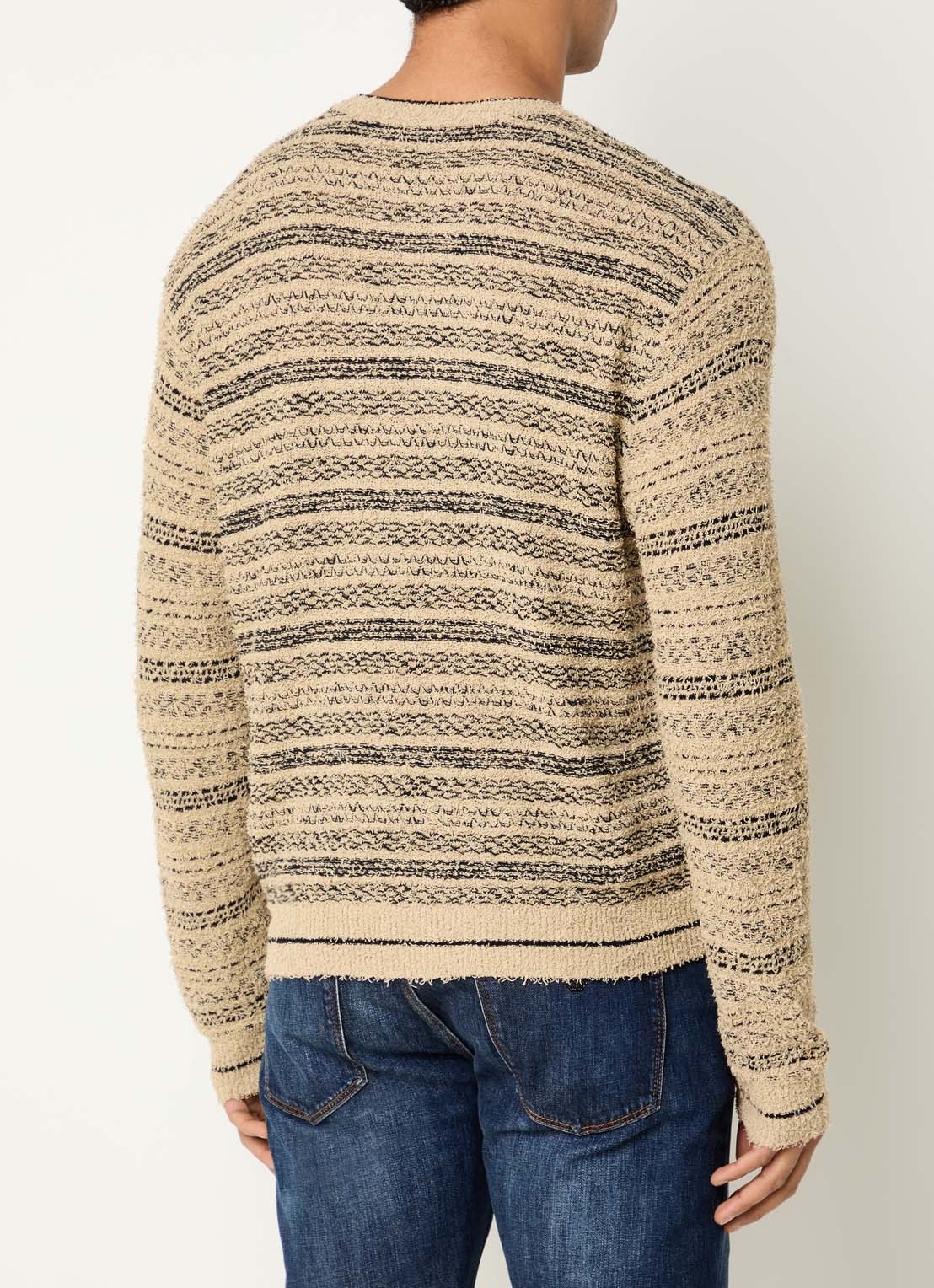 Armani Fijngebreide trui met ingebreid patroon - achterkant camel