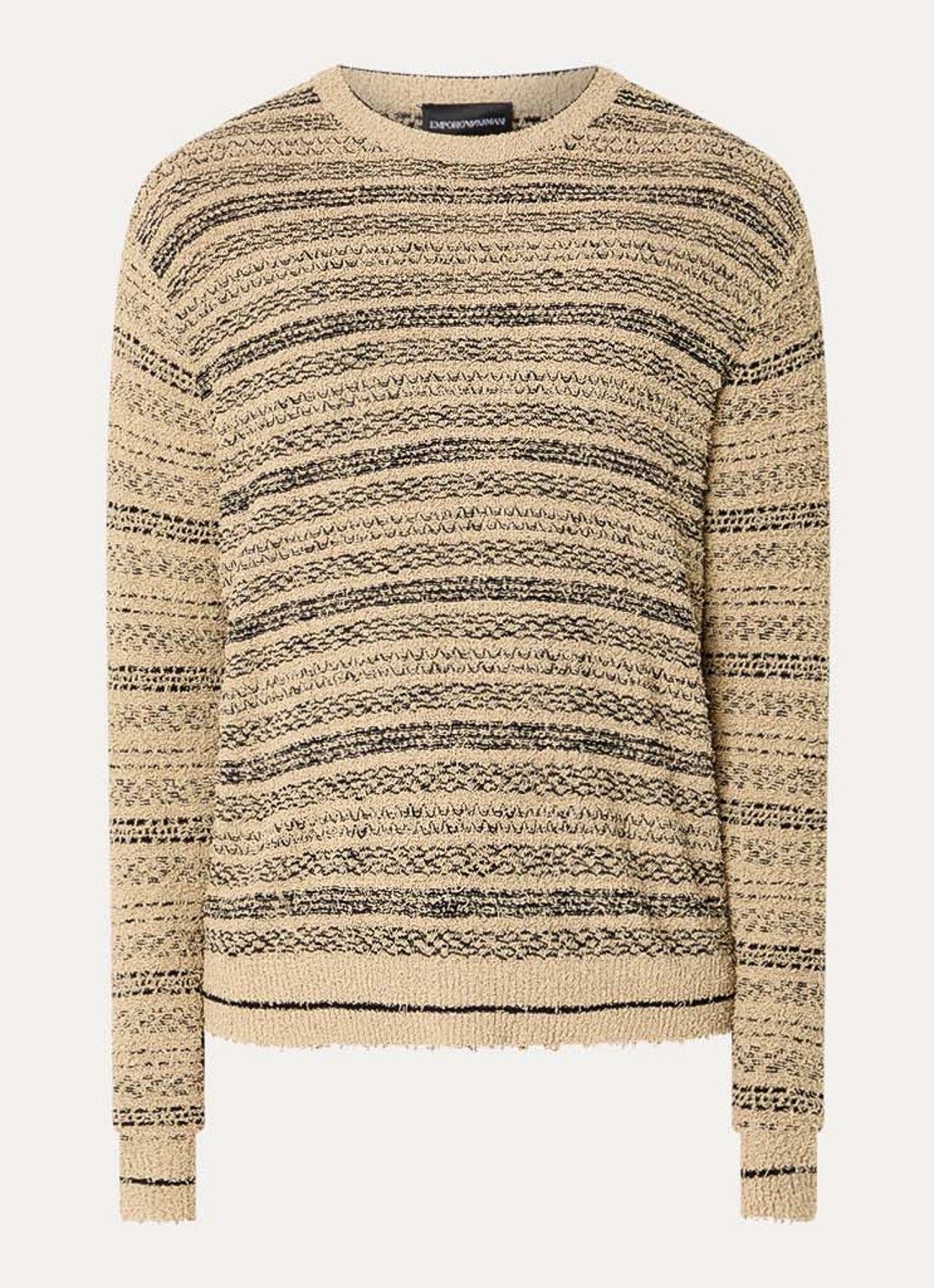 Armani Fijngebreide trui met ingebreid patroon - voorkant 2 camel