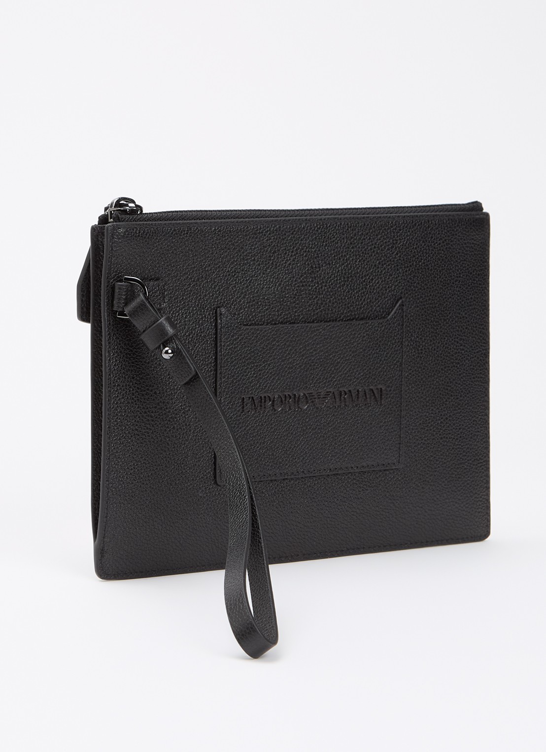 Armani Flat case portemonee met logo - achterkant 2 zwart