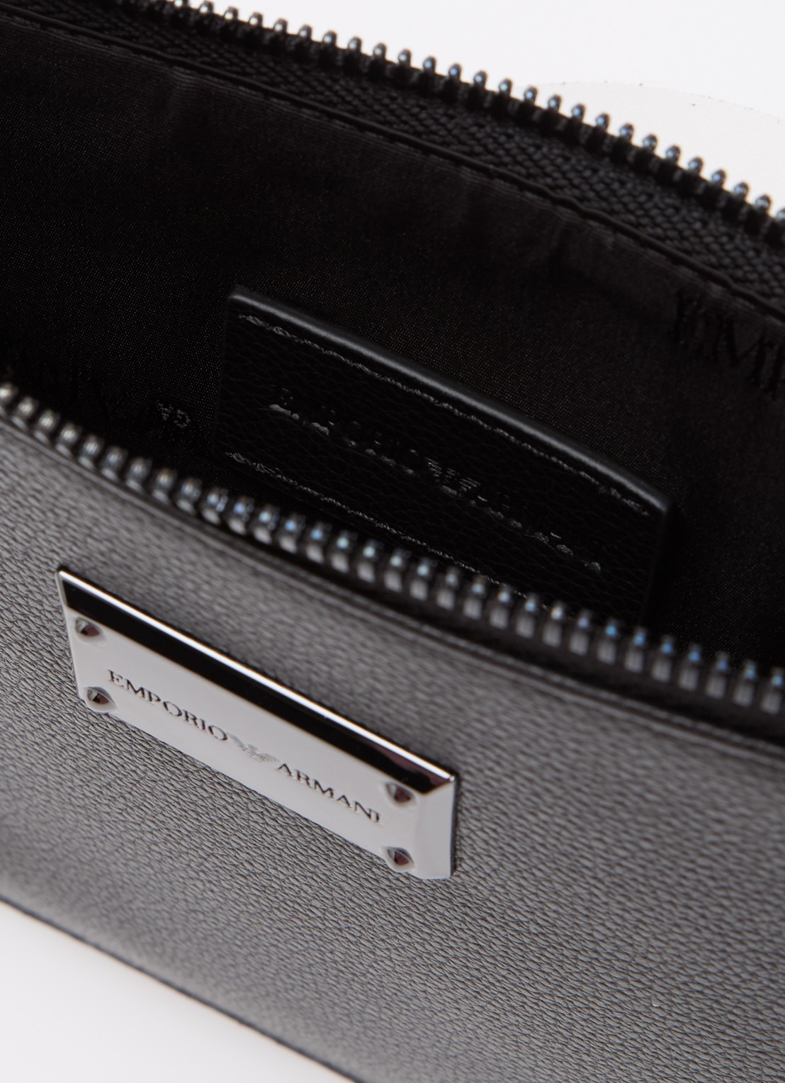 Armani Flat case portemonee met logo - detail 3 zwart