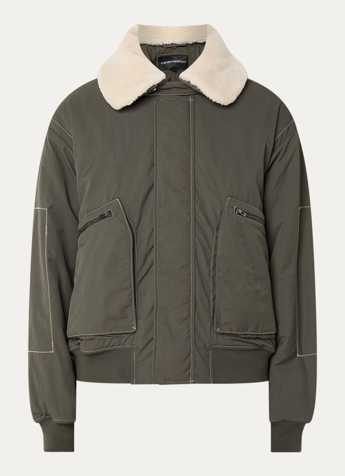 Armani Gewatteerd jack met afneembare kraag - voorkant 3 groen