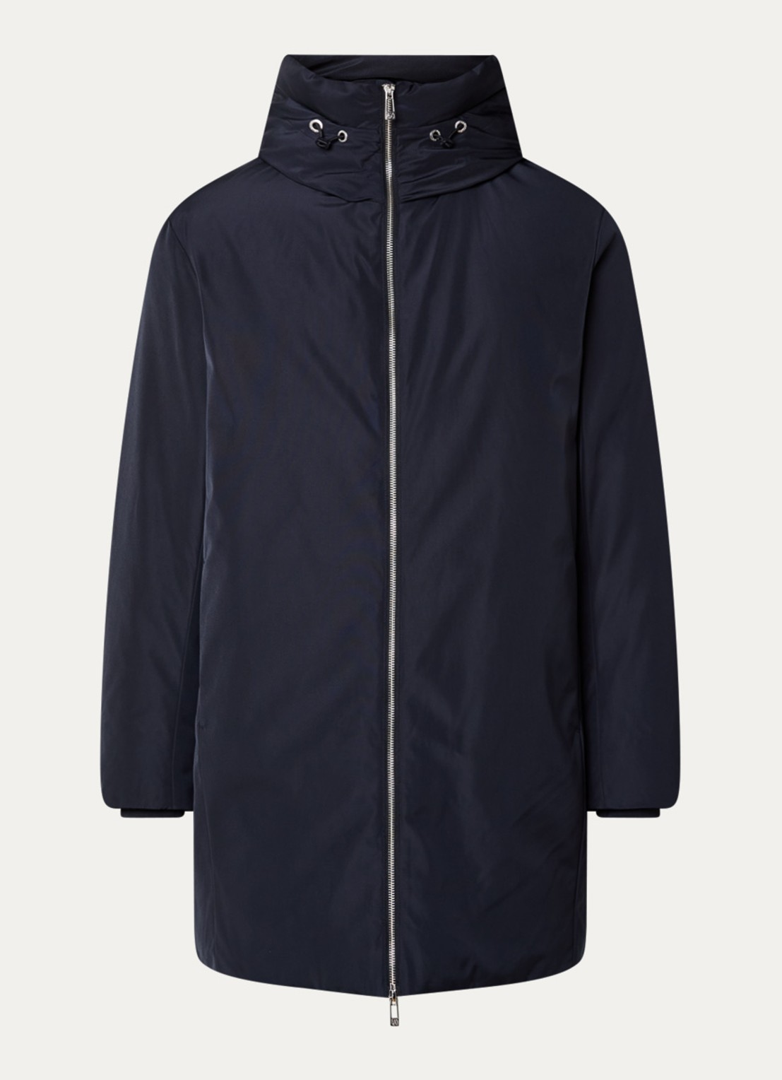 Armani Gewatteerd jack met capuchon - voorkant 2 donkerblauw