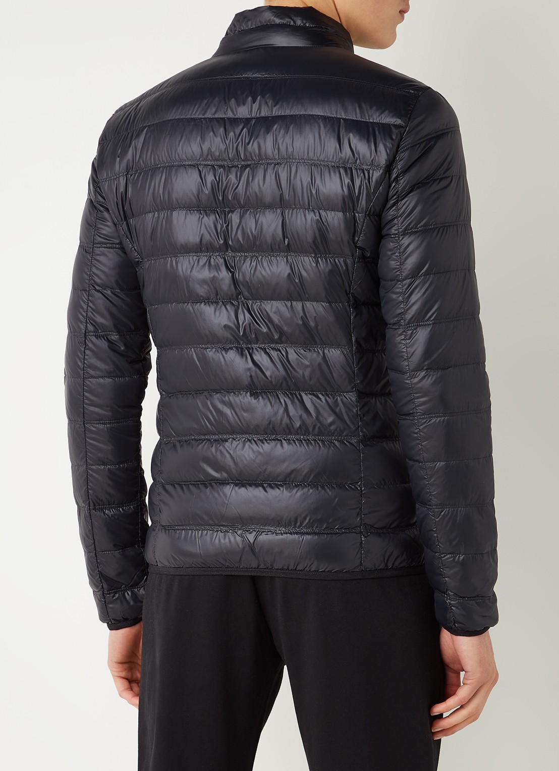 Armani Gewatteerd jack met donsvulling en logo - achterkant zwart