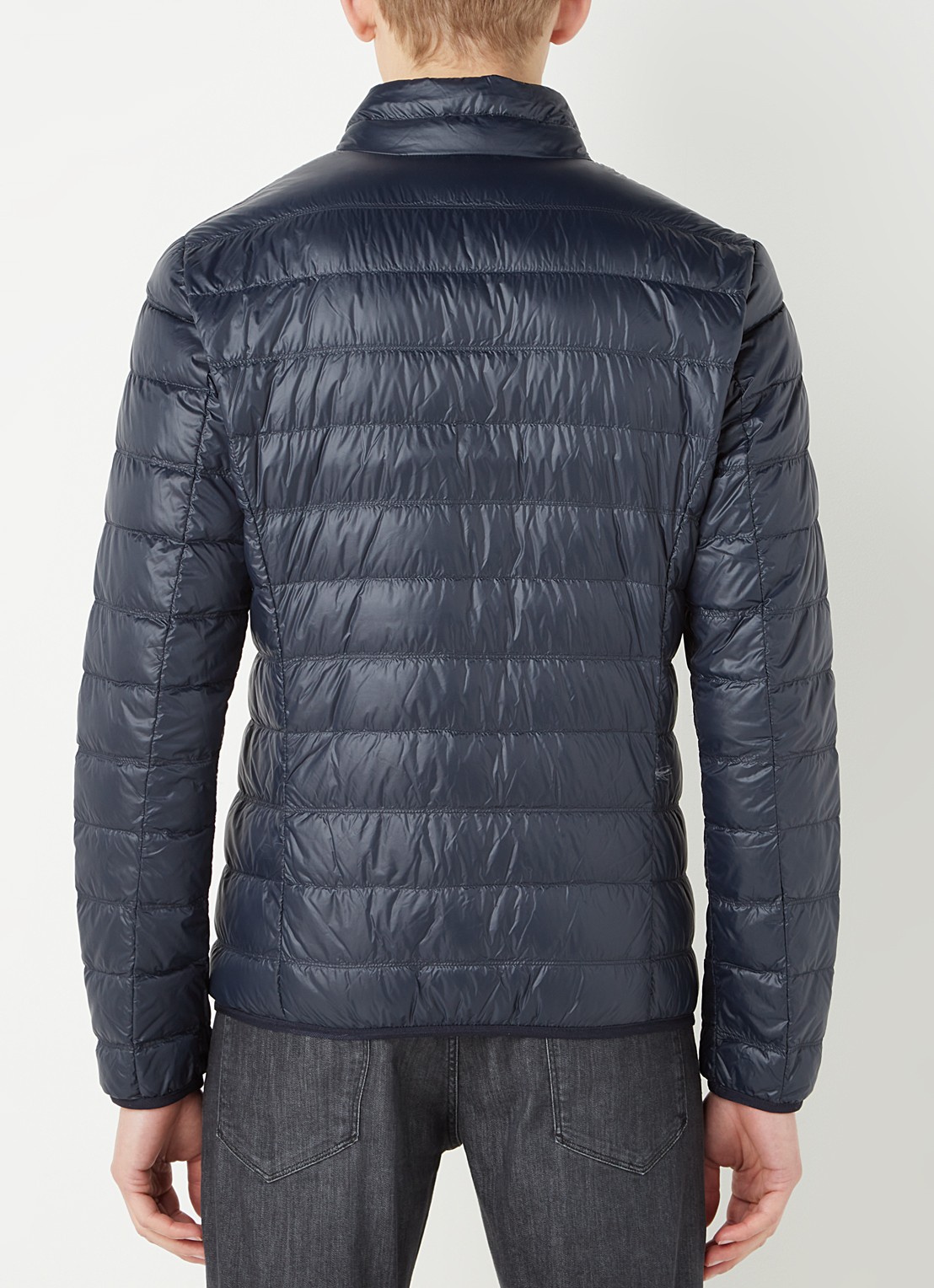 Armani Gewatteerd jack met donsvulling en logo - achterkant 4 donkerblauw