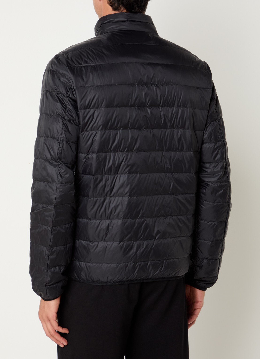 Armani Gewatteerd jack met donsvulling en logo - achterkant zwart
