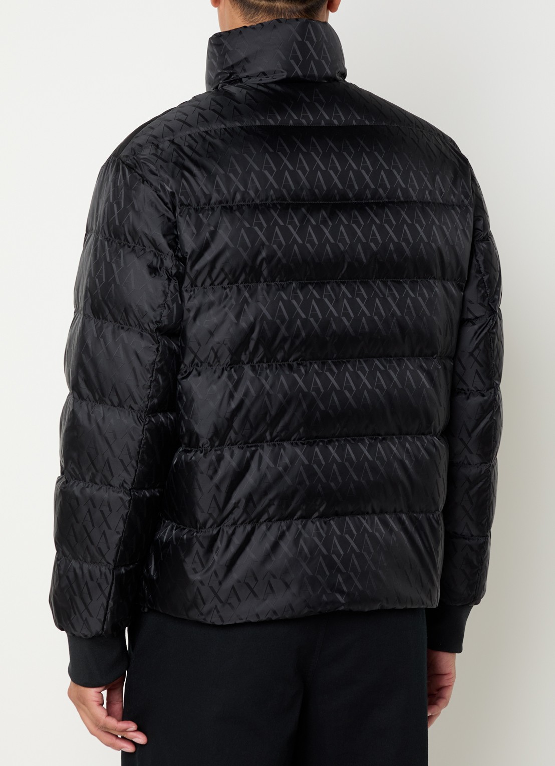 Armani Gewatteerd jack met donsvulling en logoprint - achterkant 4 zwart