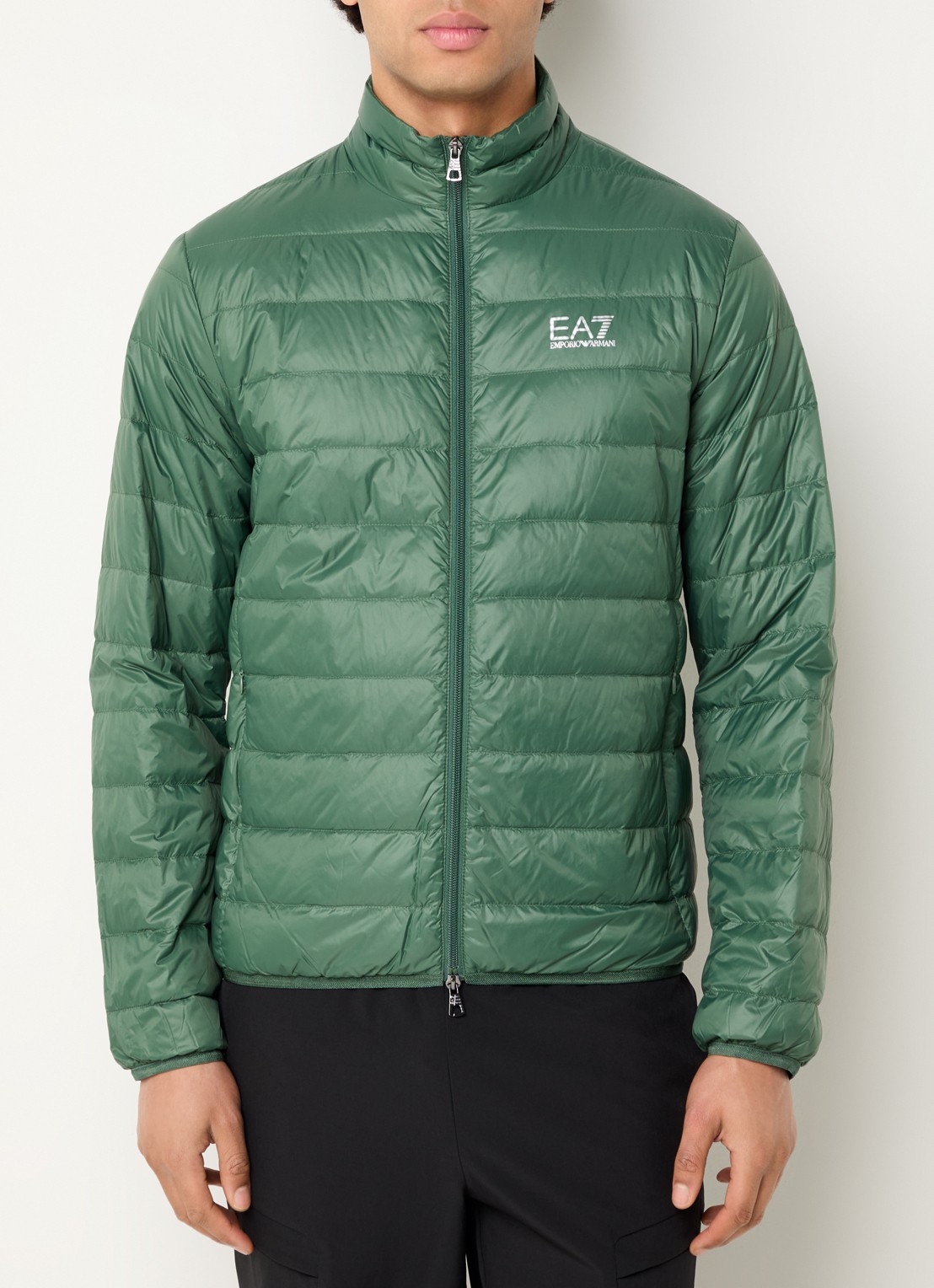 Armani Gewatteerd jack met donsvulling - detail 4 groen