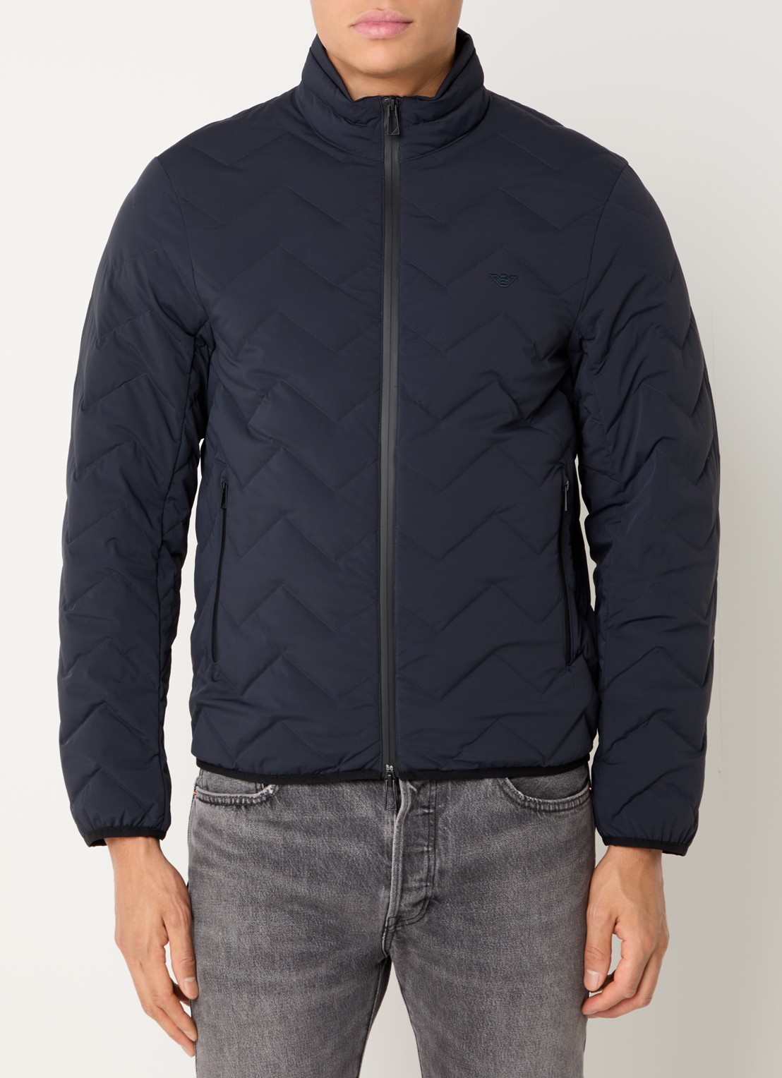Armani Gewatteerd jack met donsvulling - detail 4 iconico 0920 blu nav / donkerblauw