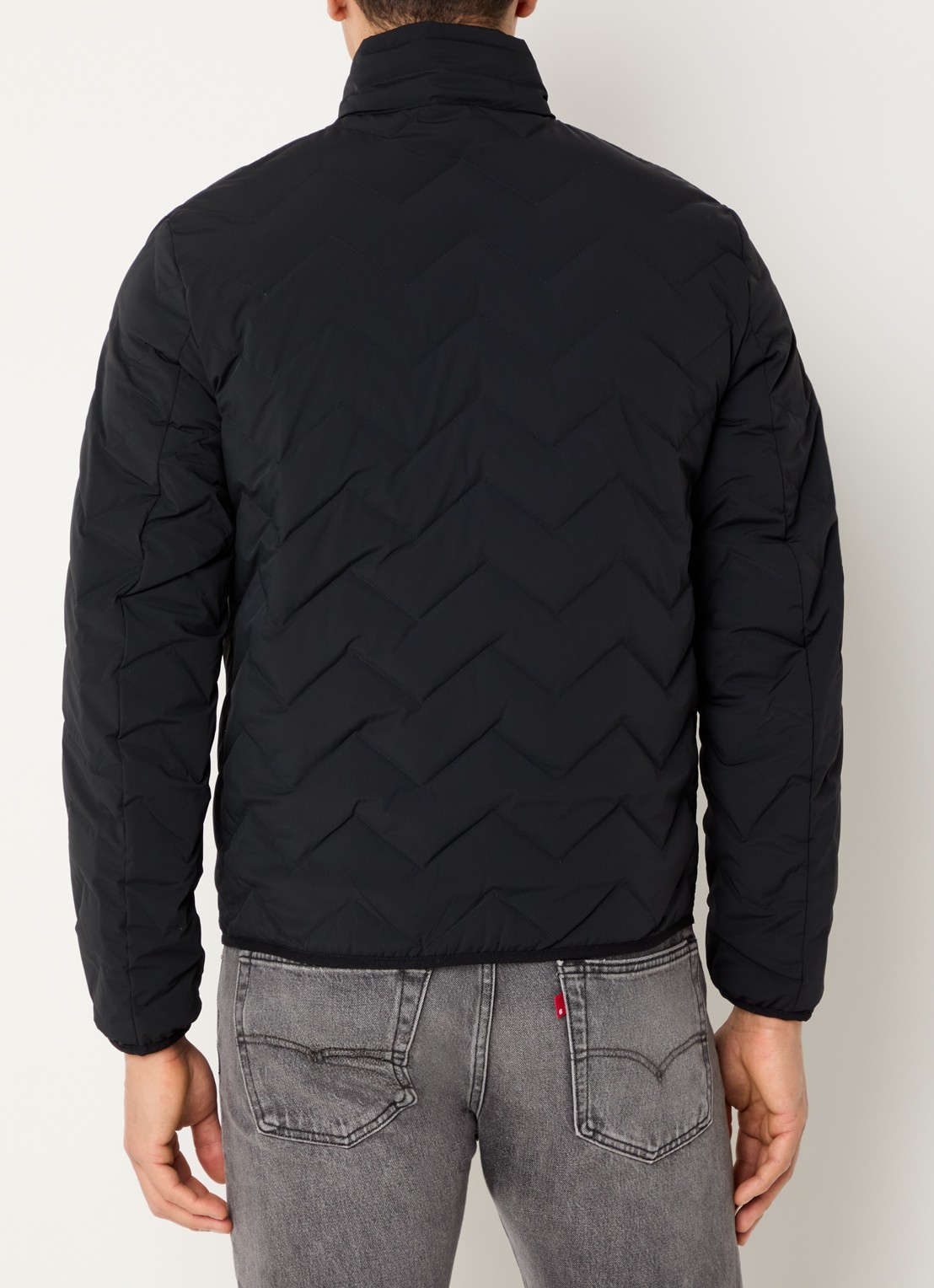 Armani Gewatteerd jack met donsvulling - achterkant black beauty / zwart