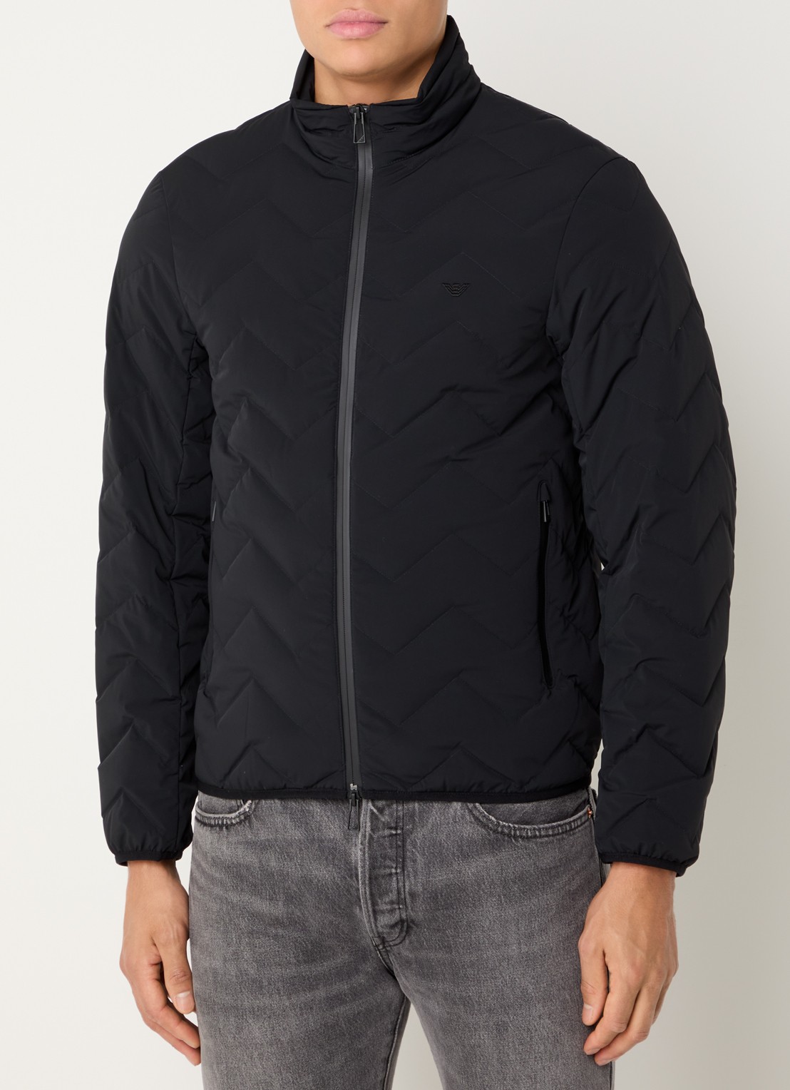 Armani Gewatteerd jack met donsvulling - detail 4 black beauty / zwart