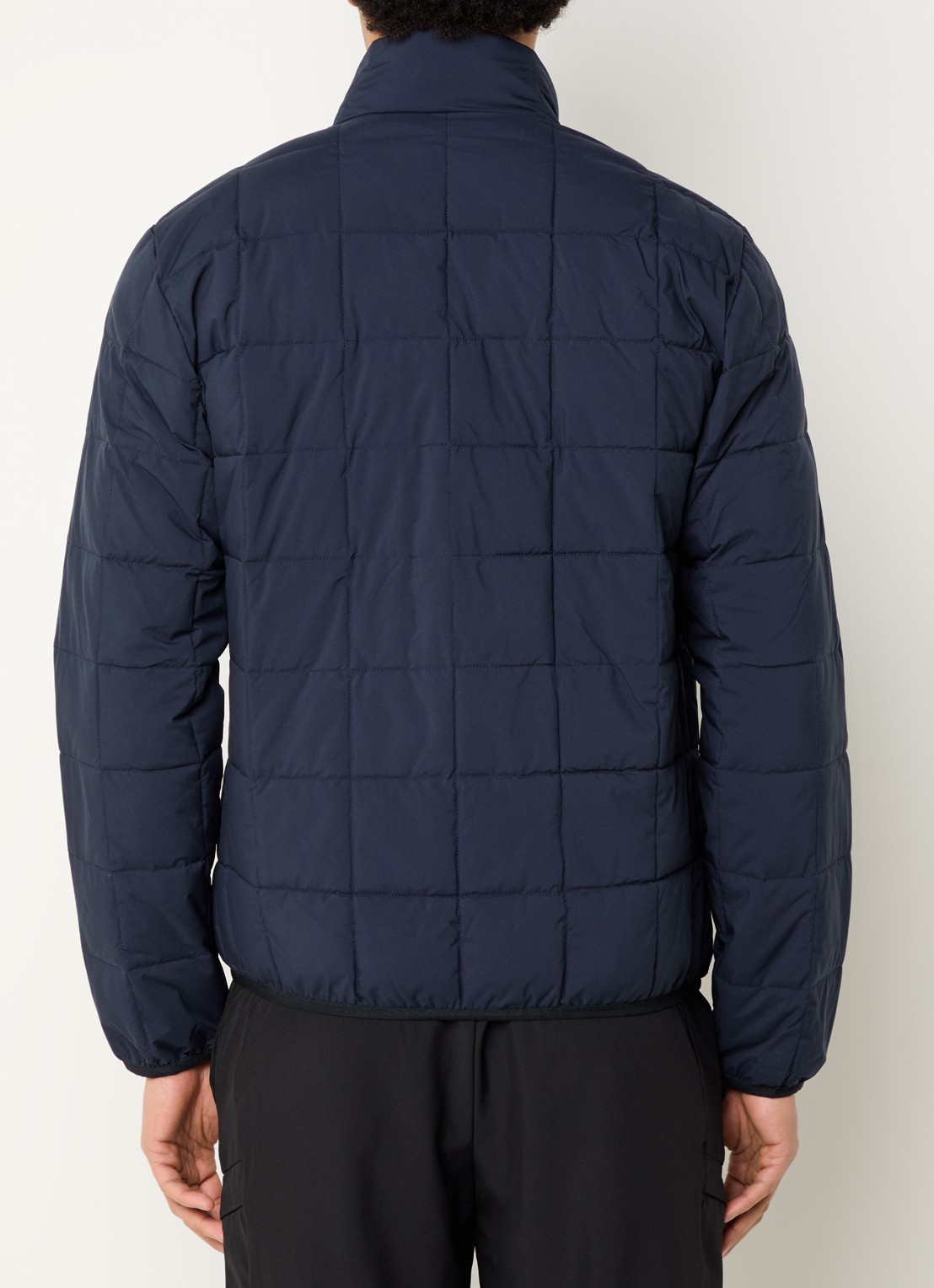 Armani Gewatteerd jack met logo en donsvulling - achterkant donkerblauw
