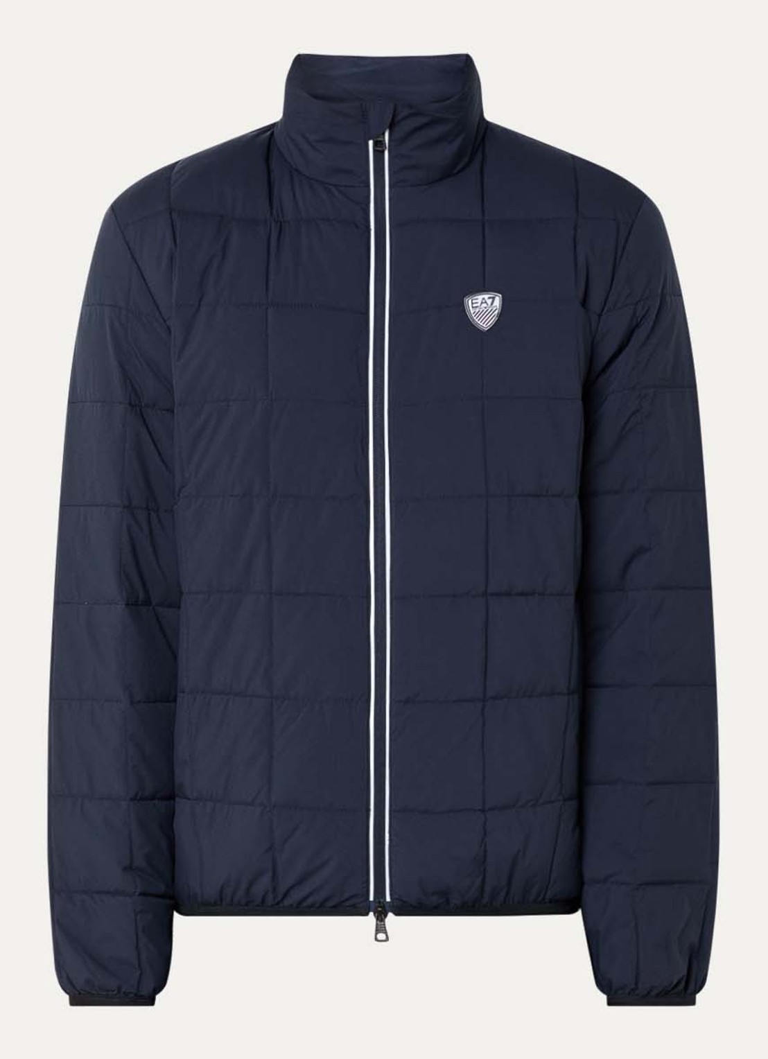 Armani Gewatteerd jack met logo en donsvulling - voorkant 2 donkerblauw