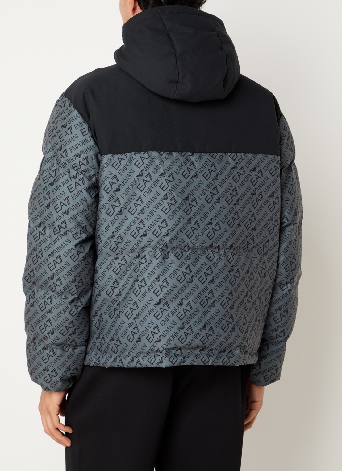 Armani Gewatteerd jack met logoprint  - achterkant 2 bronsgroen